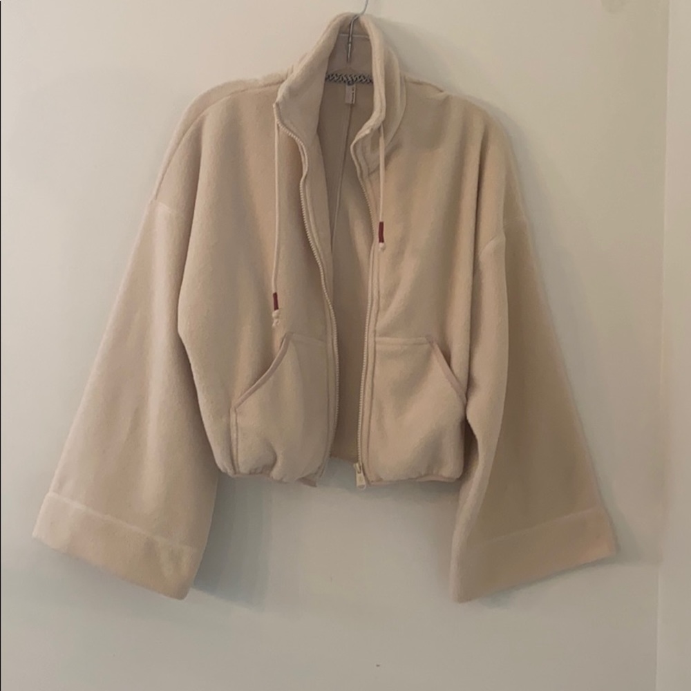 Free people creme fleece bell sleeve XS